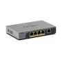 NETGEAR GS105EPP 5 prievadų nevaldomas Gigabit Ethernet (10/100/1000) PoE komutatorius stalas/siena pilka