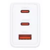 AC įkroviklis D-Link DCP-651 — 65 W GaN, 2x USB‑C, universali, 90–264 V, baltas