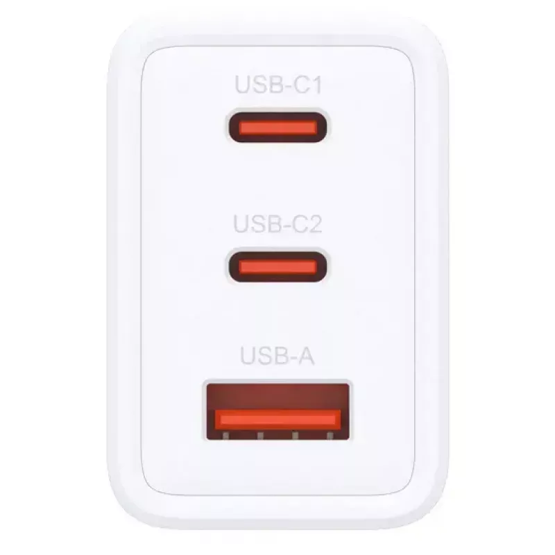 AC įkroviklis D-Link DCP-651 — 65 W GaN, 2x USB‑C, universali, 90–264 V, baltas