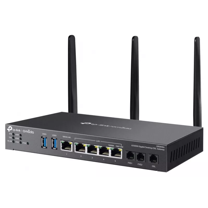 TP-Link Omada DR3220v-4G belaidis maršrutizatorius Gigabit Ethernet dviejų juostų (2,4 GHz / 5 GHz) Juoda