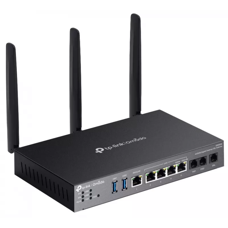 TP-Link Omada DR3220v-4G belaidis maršrutizatorius Gigabit Ethernet dviejų juostų (2,4 GHz / 5 GHz) Juoda