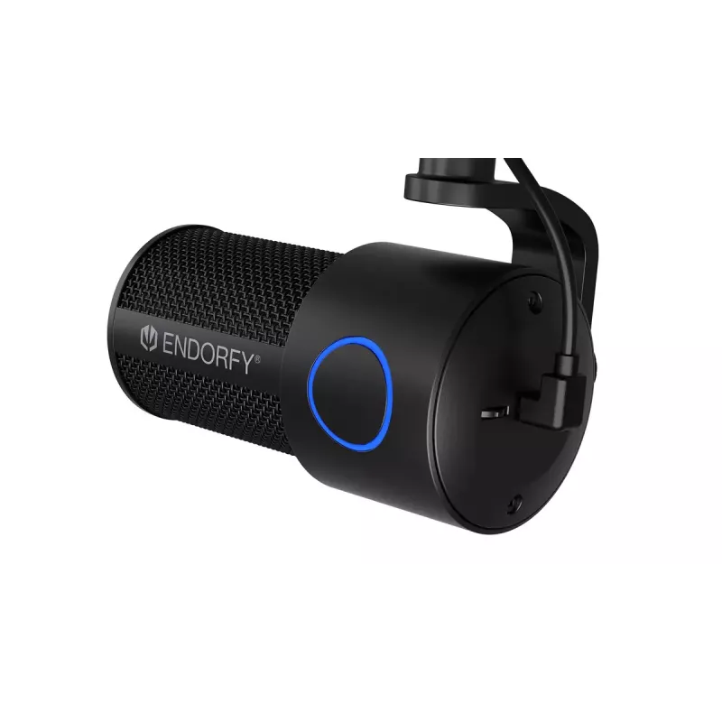 Stalinis mikrofonas ENDORFY Solum Studio – USB laidinis, 24 bitai / 96 kHz, 20–20000 Hz, reguliuojamas stovo laikiklis, lietiminiai valdikliai, ausinių išėjimas, juodas