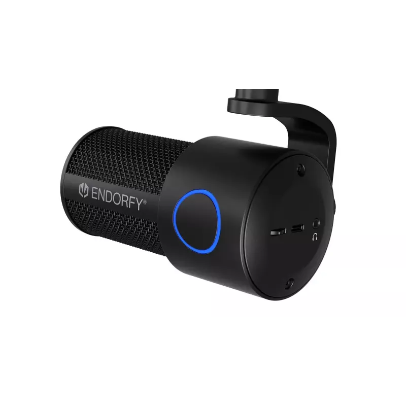 Stalinis mikrofonas ENDORFY Solum Studio – USB laidinis, 24 bitai / 96 kHz, 20–20000 Hz, reguliuojamas stovo laikiklis, lietiminiai valdikliai, ausinių išėjimas, juodas