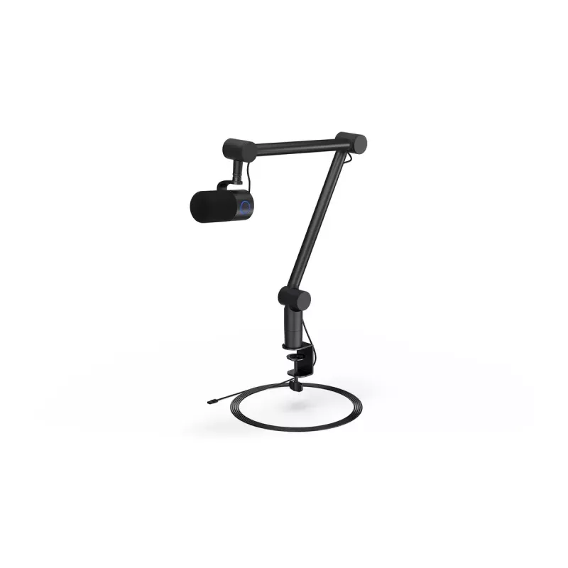 Stalinis mikrofonas ENDORFY Solum Studio – USB laidinis, 24 bitai / 96 kHz, 20–20000 Hz, reguliuojamas stovo laikiklis, lietiminiai valdikliai, ausinių išėjimas, juodas
