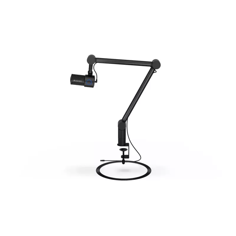Stalinis mikrofonas ENDORFY Solum Studio – USB laidinis, 24 bitai / 96 kHz, 20–20000 Hz, reguliuojamas stovo laikiklis, lietiminiai valdikliai, ausinių išėjimas, juodas