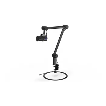 Stalinis mikrofonas ENDORFY Solum Studio – USB laidinis, 24 bitai / 96 kHz, 20–20000 Hz, reguliuojamas stovo laikiklis, lietiminiai valdikliai, ausinių išėjimas, juodas