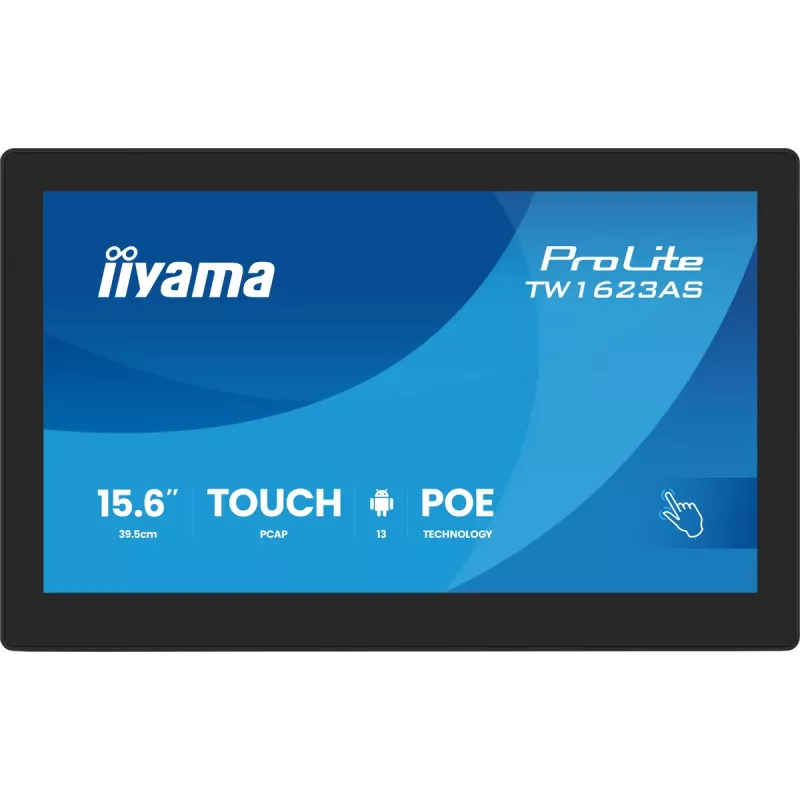 iiyama TW1623AS-B3P 39,6 cm (15,6 col.) Full HD LED liečiamasis monitorius su Android 13, juodas