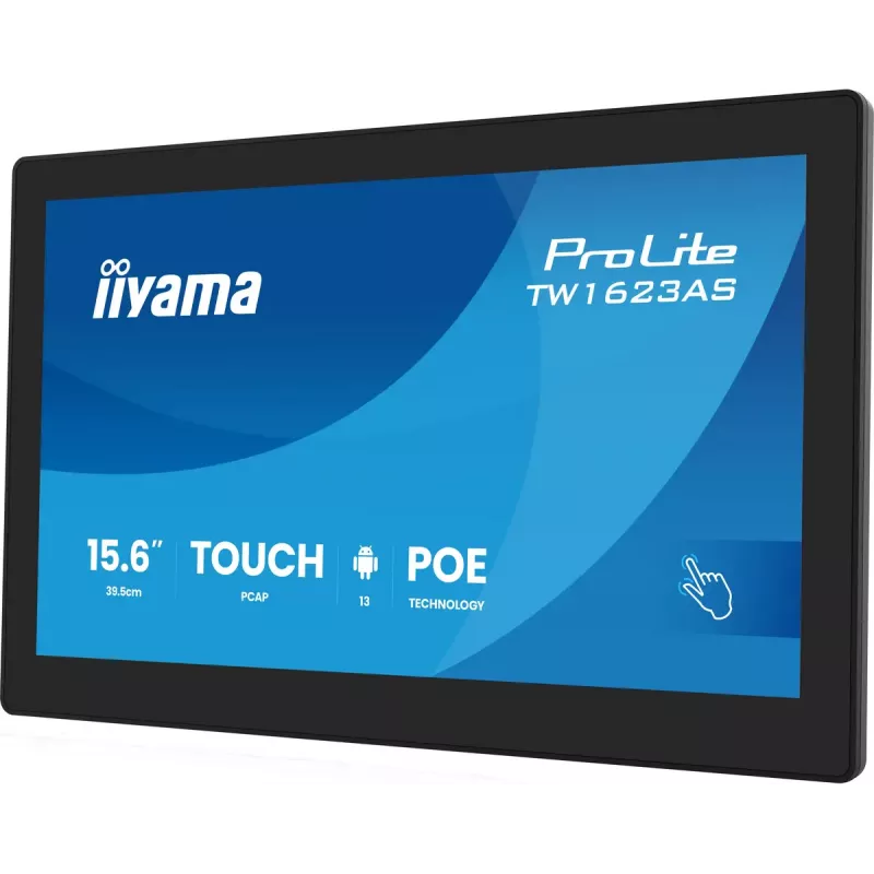 iiyama TW1623AS-B3P 39,6 cm (15,6 col.) Full HD LED liečiamasis monitorius su Android 13, juodas
