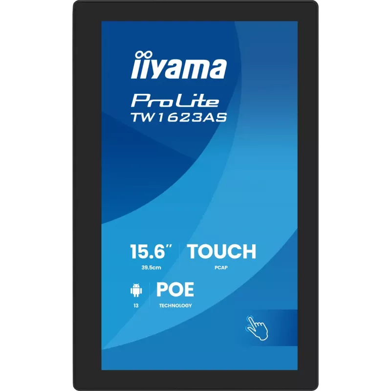iiyama TW1623AS-B3P 39,6 cm (15,6 col.) Full HD LED liečiamasis monitorius su Android 13, juodas