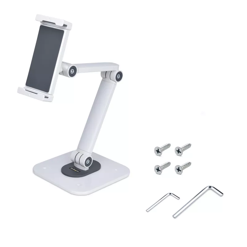StarTech.com reguliuojamas planšetinio kompiuterio stovas – tvirtinamas prie stalo ar sienos – talpa 1 kg – ergonomiškas universalus planšetės laikiklis su pasukimu ir sukimu