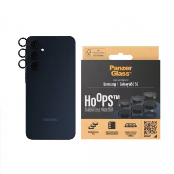 PanzerGlass Hoops® kameros lęšio apsauga, juoda, Samsung Galaxy A55 5G