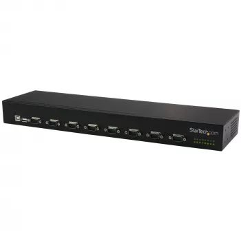 StarTech.com 8 prievadų USB į RS232 adapterio stotelė, USB 2.0, juoda, aliuminis, 36 W, 100-240 V