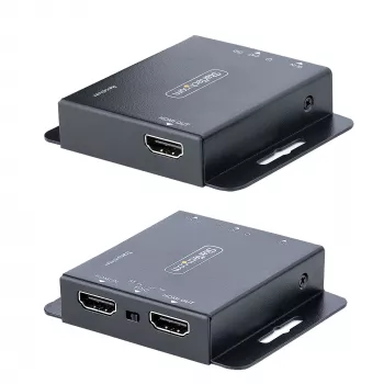 StarTech.com 4K HDMI prailgintuvas per CAT6/CAT5 Ethernet kabelį, 4K 30Hz arba 1080p 60Hz vaizdo prailgintuvas, HDMI per Ethernet kabelį, HDMI siųstuvas ir imtuvas rinkinys, IR nuotolinio valdymo pultas