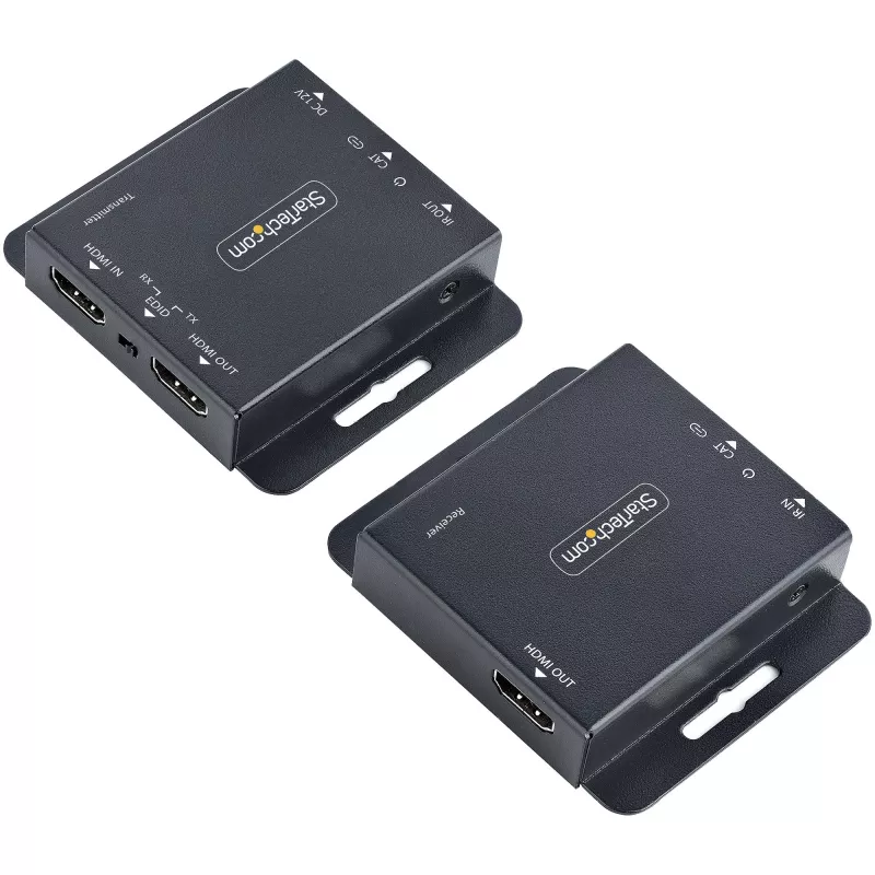 StarTech.com 4K HDMI prailgintuvas per CAT6/CAT5 Ethernet kabelį, 4K 30Hz arba 1080p 60Hz vaizdo prailgintuvas, HDMI per Ethernet kabelį, HDMI siųstuvas ir imtuvas rinkinys, IR nuotolinio valdymo pultas