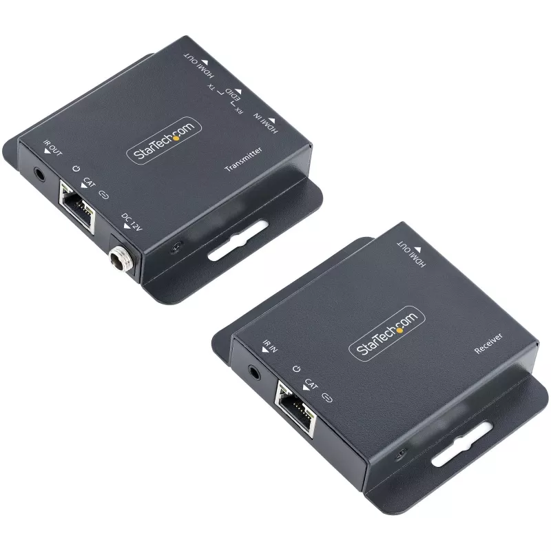 StarTech.com 4K HDMI prailgintuvas per CAT6/CAT5 Ethernet kabelį, 4K 30Hz arba 1080p 60Hz vaizdo prailgintuvas, HDMI per Ethernet kabelį, HDMI siųstuvas ir imtuvas rinkinys, IR nuotolinio valdymo pultas