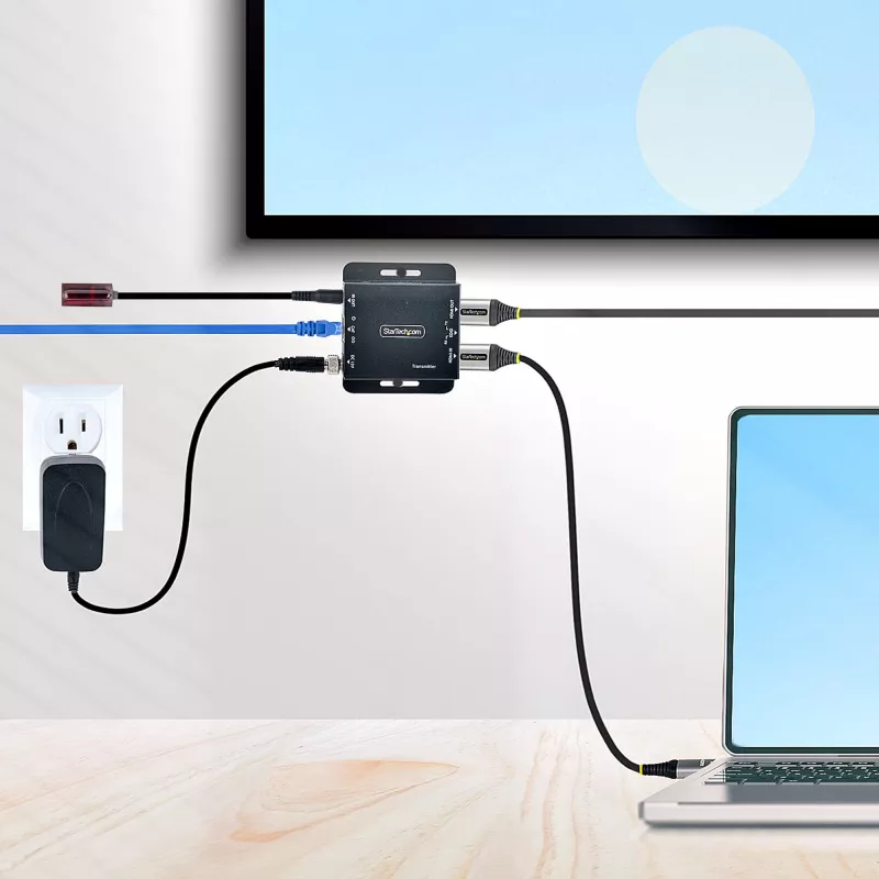 StarTech.com 4K HDMI prailgintuvas per CAT6/CAT5 Ethernet kabelį, 4K 30Hz arba 1080p 60Hz vaizdo prailgintuvas, HDMI per Ethernet kabelį, HDMI siųstuvas ir imtuvas rinkinys, IR nuotolinio valdymo pultas