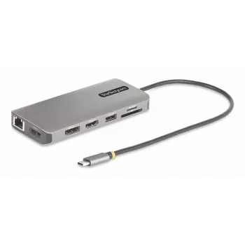 StarTech.com USB-C kelių monitorių adapteris, du 4K 60Hz + 4K 30Hz HDMI ir DisplayPort, 4 prievadų USB šakotuvas, 100W PD perdavimas, GbE, SD/MicroSD kortelių skaitytuvai