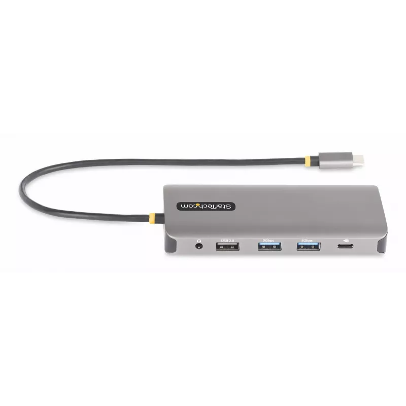StarTech.com USB-C kelių monitorių adapteris, du 4K 60Hz + 4K 30Hz HDMI ir DisplayPort, 4 prievadų USB šakotuvas, 100W PD perdavimas, GbE, SD/MicroSD kortelių skaitytuvai