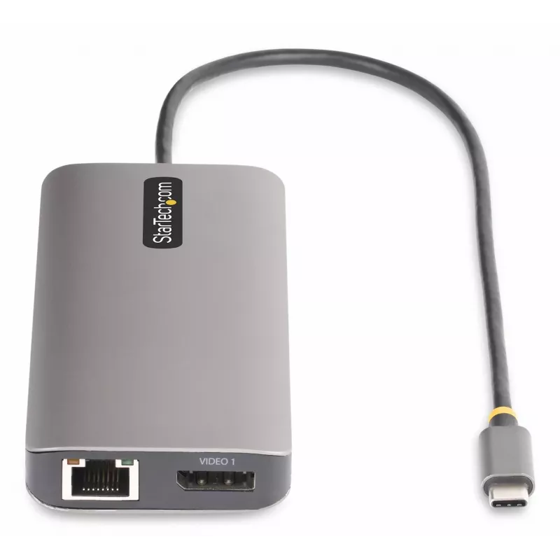 StarTech.com USB-C kelių monitorių adapteris, du 4K 60Hz + 4K 30Hz HDMI ir DisplayPort, 4 prievadų USB šakotuvas, 100W PD perdavimas, GbE, SD/MicroSD kortelių skaitytuvai
