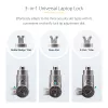StarTech.com 3-in-1 Universal Laptop Lock 6.6ft (2m) – universalus nešiojamojo kompiuterio užraktas su pagrindiniu raktu
