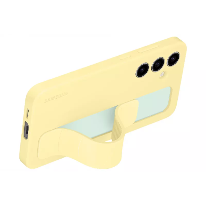 Dėklas Samsung Galaxy S24 FE Monochromatic Yellow su stalinio stovo funkcija