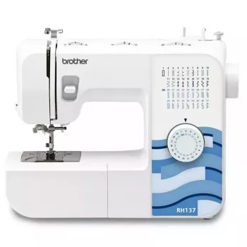 Siuvimo mašina Brother RH137 – 37 siūlių raštai, dygsnio ilgis 4 mm, plotis 5 mm, lengva nešiojama