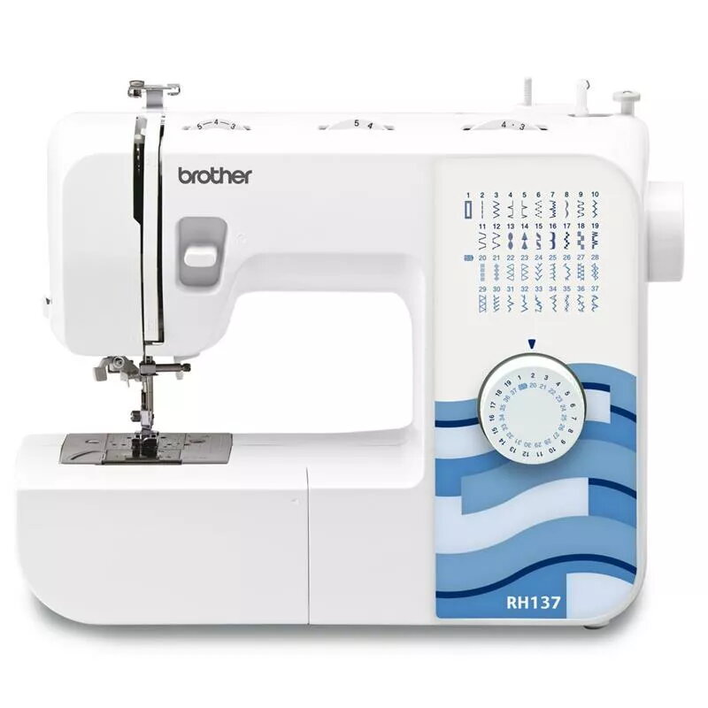 Siuvimo mašina Brother RH137 – 37 siūlių raštai, dygsnio ilgis 4 mm, plotis 5 mm, lengva nešiojama