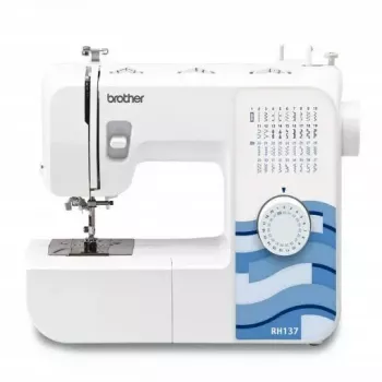 Siuvimo mašina Brother RH137 – 37 siūlių raštai, dygsnio ilgis 4 mm, plotis 5 mm, lengva nešiojama