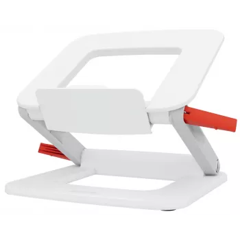 Nešiojamojo kompiuterio stovas LEITZ Leitz Ergo Multi reguliuojamas sulankstomas 33–38,1 cm baltas, talpa 2,5 kg