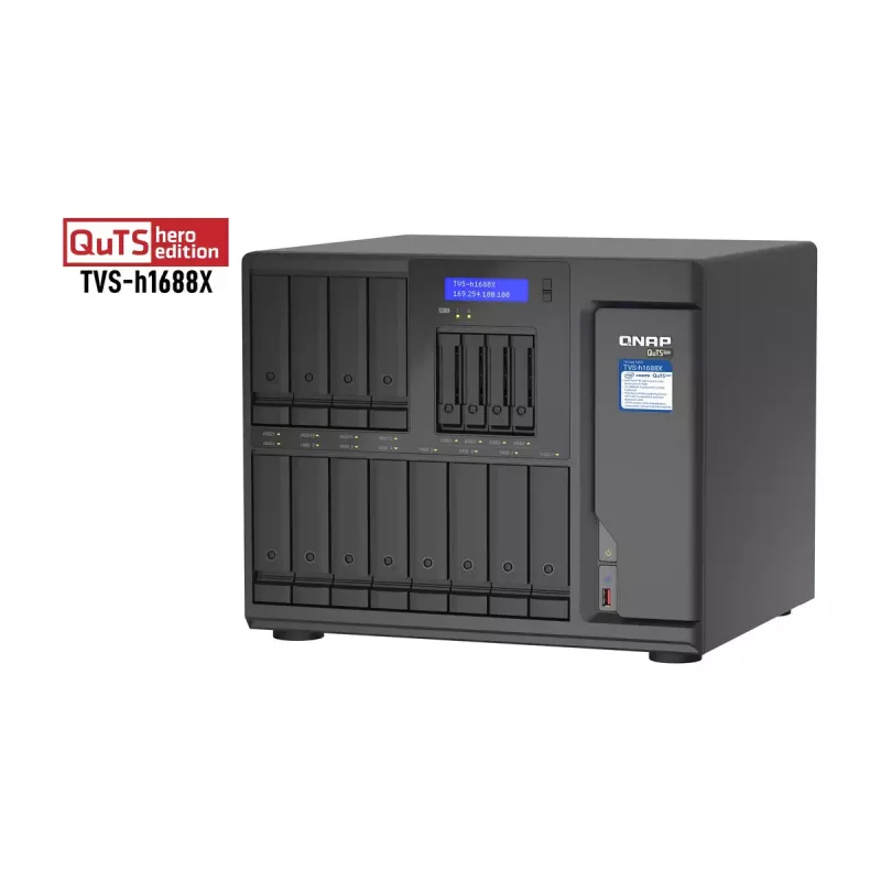 QNAP TVS-h1688X NAS bokštinis Intel® Xeon® W-1250 32 GB DDR4 0 TB QuTS hero Juoda
