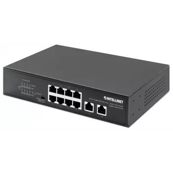 Intellinet 8 prievadų Gigabit Ethernet PoE+ komutatorius 120W su 2 uplink prievadais