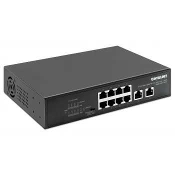 Intellinet 8 prievadų Gigabit Ethernet PoE+ komutatorius 120W su 2 uplink prievadais
