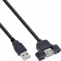 InLine USB 2.0 adapterio laidas, A tipo kištukas / A tipo lizdas, 0,6 m, juodas