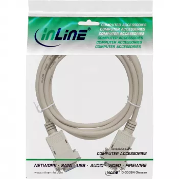 InLine null modem kabelis DB9 moteriška / moteriška, surinktas, pilkas, 2 m