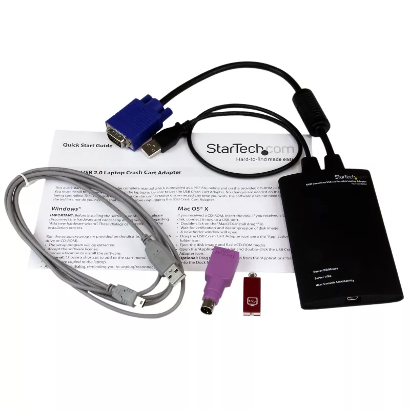 StarTech.com KVM Console į USB 2.0 nešiojamas avarinės prieigos adapteris
