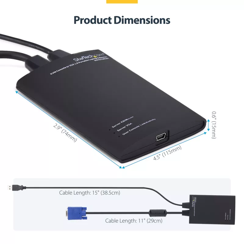 StarTech.com KVM Console į USB 2.0 nešiojamas avarinės prieigos adapteris