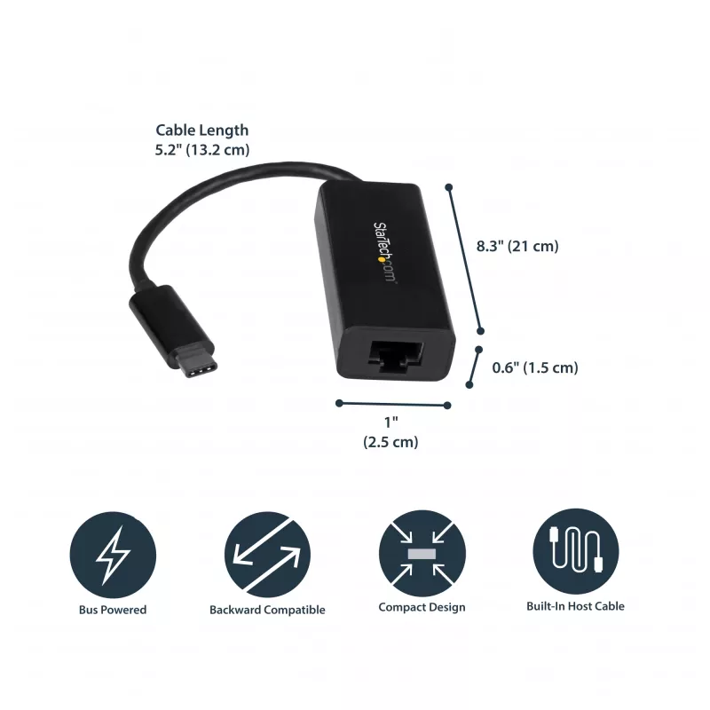 StarTech.com USB-C į Gigabit Ethernet adapteris - juodas