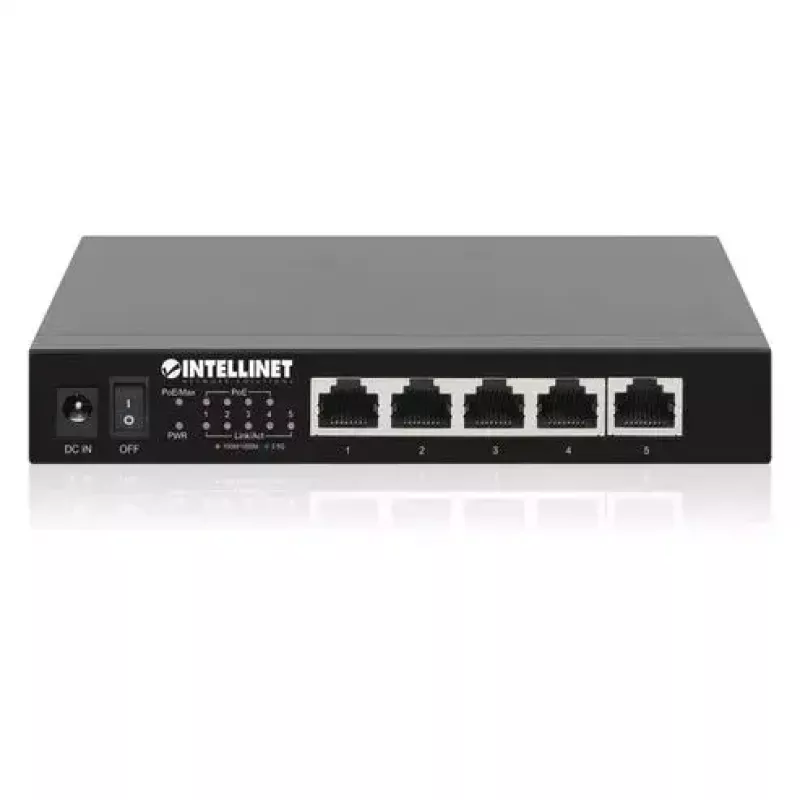 Nevaldomas jungiklis Intellinet 5 prievadų 2.5G Ethernet PoE+ 55W