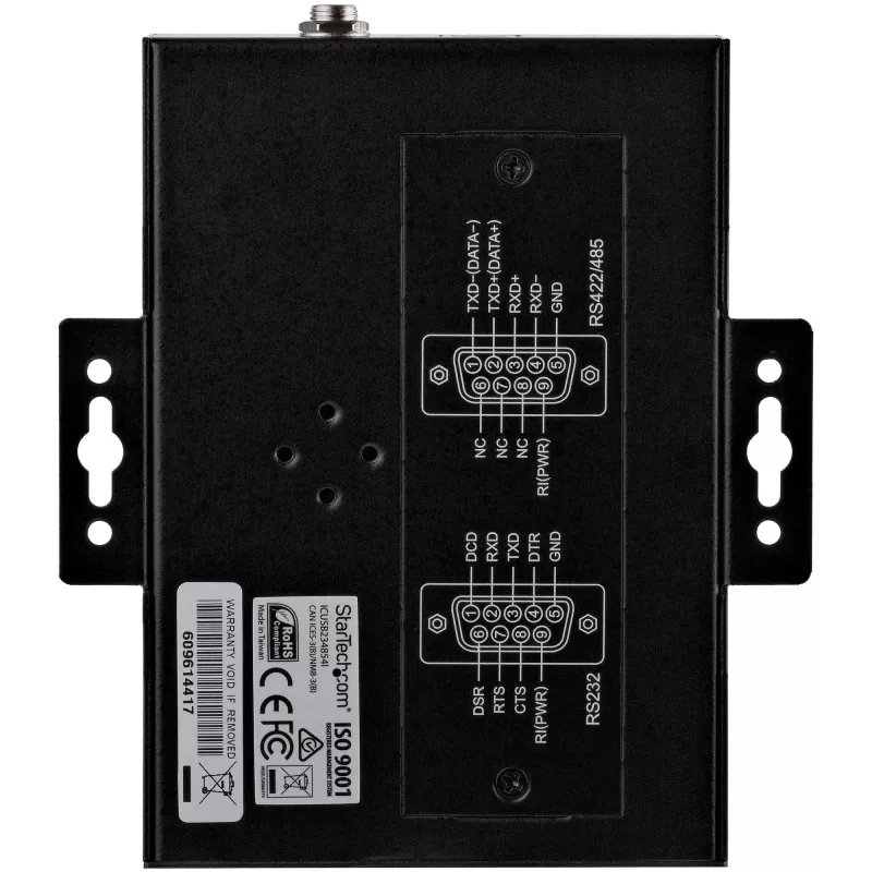 StarTech.com 4 prievadų serijinis USB į RS232/RS485/RS422 adapteris - Pramoninis USB 2.0 į DB9 serijinį keitiklį - IP30 - Tvirtinamas ant DIN bėgio - Metalinis serijinis USB mazgas - 15 kV ESD apsauga