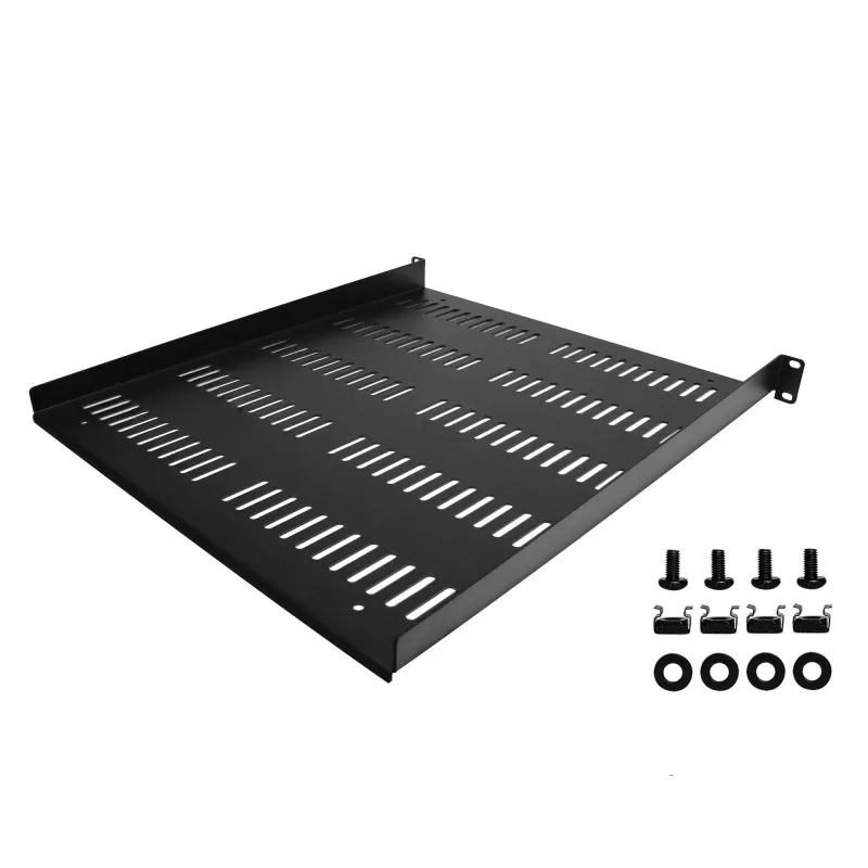 StarTech.com SHELF-1U-20-FIXED-V 1U perforuota lentyna serverių spintai, 19", konsolinė, tvirtinama priekyje, 25 kg, 20" (50 cm) gylio, juoda