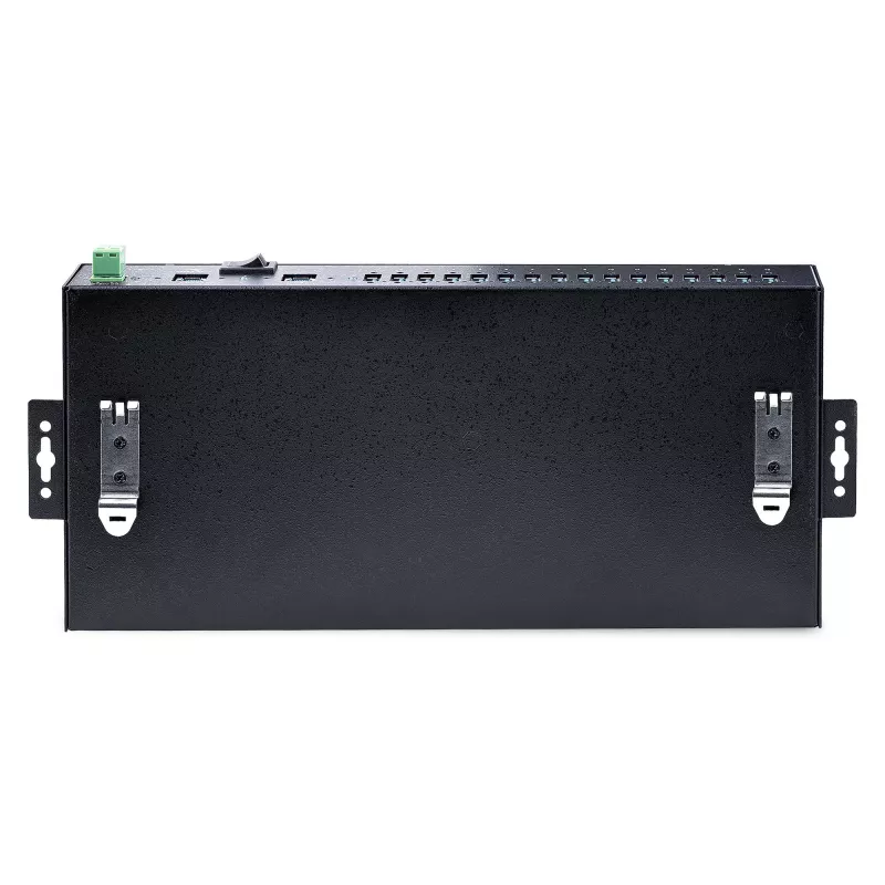 StarTech.com 16 pramoninis USB 3.0 mazgas 5Gbps, metalinis, DIN/paviršiaus/stovo montavimas, ESD apsauga, gnybtų bloko maitinimas, iki 120W bendras USB įkrovimas, dviejų pagrindinių kompiuterių mazgas/jungiklis