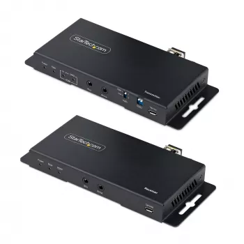 StarTech.com 4K HDMI per šviesolaidį prailgintuvas, 4K 60Hz iki 3300 pėdų/1 km (vienmodis) arba 1000 pėdų/300 m (daugiamodis) LC šviesolaidis, HDR, HDCP, 3.5 mm garsas/RS232/IR prailgintuvas, siųstuvas ir imtuvas