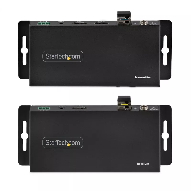 StarTech.com 4K HDMI per šviesolaidį prailgintuvas, 4K 60Hz iki 3300 pėdų/1 km (vienmodis) arba 1000 pėdų/300 m (daugiamodis) LC šviesolaidis, HDR, HDCP, 3.5 mm garsas/RS232/IR prailgintuvas, siųstuvas ir imtuvas