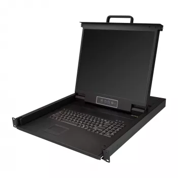 StarTech.com RKCONS1901 1U konsolė su 19 colių LCD monitoriumi, VGA KVM, USB palaikymu, 50 000 MTBF