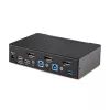 StarTech.com 2 prievadų DisplayPort KVM jungiklis, 8K 60Hz / 4K 144Hz, vienas ekranas, DP 1.4, 2x USB 3.0 prievadai, 4x USB 2.0 HID prievadai, mygtukinis ir klavišinis perjungimas, TAA atitiktis - nepriklausoma nuo OS, metalinis korpusas