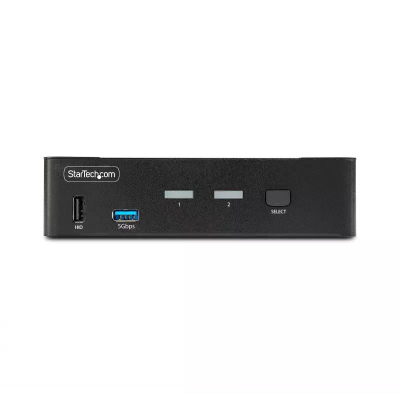 StarTech.com 2 prievadų DisplayPort KVM jungiklis, 8K 60Hz / 4K 144Hz, vienas ekranas, DP 1.4, 2x USB 3.0 prievadai, 4x USB 2.0 HID prievadai, mygtukinis ir klavišinis perjungimas, TAA atitiktis - nepriklausoma nuo OS, metalinis korpusas