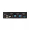 StarTech.com 2 prievadų DisplayPort KVM jungiklis, 8K 60Hz / 4K 144Hz, vienas ekranas, DP 1.4, 2x USB 3.0 prievadai, 4x USB 2.0 HID prievadai, mygtukinis ir klavišinis perjungimas, TAA atitiktis - nepriklausoma nuo OS, metalinis korpusas