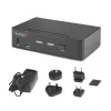 StarTech.com 2 prievadų DisplayPort KVM jungiklis, 8K 60Hz / 4K 144Hz, vienas ekranas, DP 1.4, 2x USB 3.0 prievadai, 4x USB 2.0 HID prievadai, mygtukinis ir klavišinis perjungimas, TAA atitiktis - nepriklausoma nuo OS, metalinis korpusas