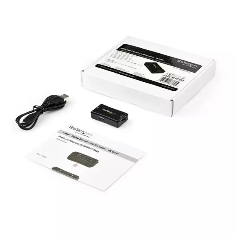 StarTech.com HDMI signalo stiprintuvas 14 m - 4K 60Hz, 3840x2160, AV retransliatorius, juodas, HDCP