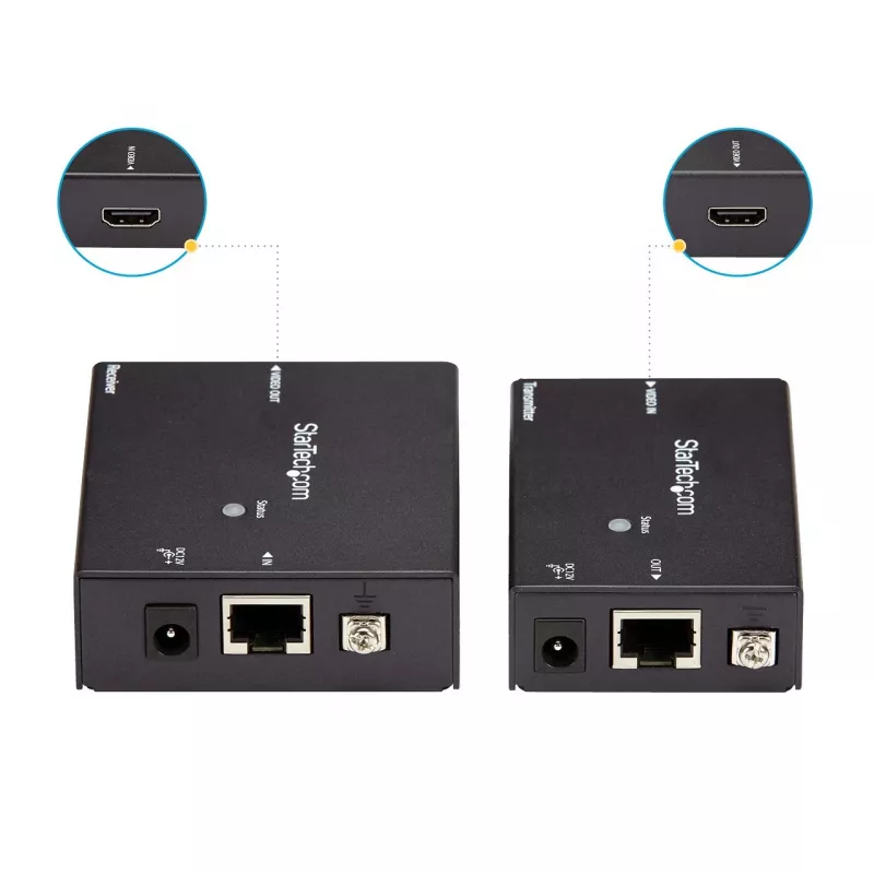 StarTech.com HDMI per CAT5e HDBaseT prailgintuvas - maitinimas per kabelį - Ultra HD 4K - TAA